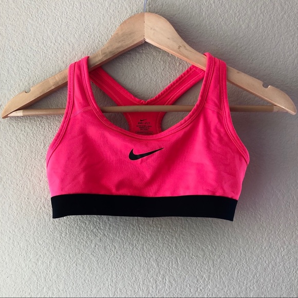 bright pink sports bra